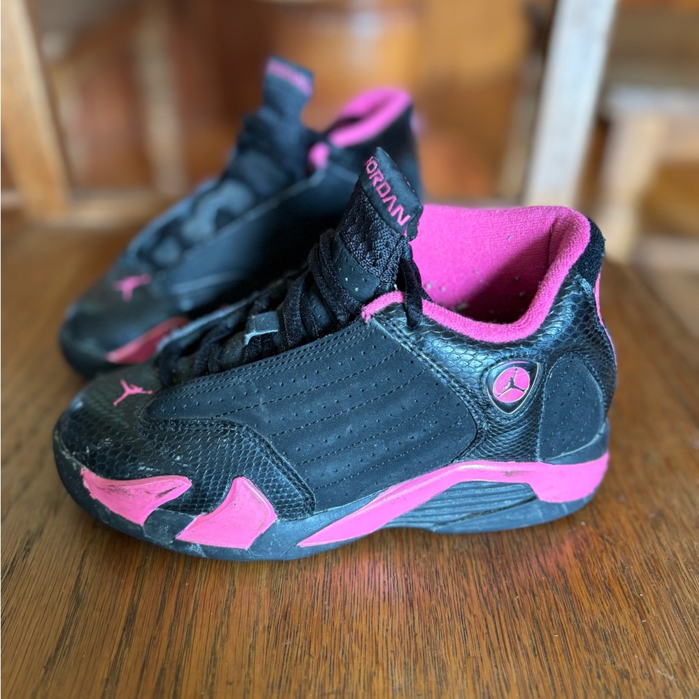 2011 Retro Air Jordan 14–Black and Pink Sneakers with Ferrari-Inspired Design